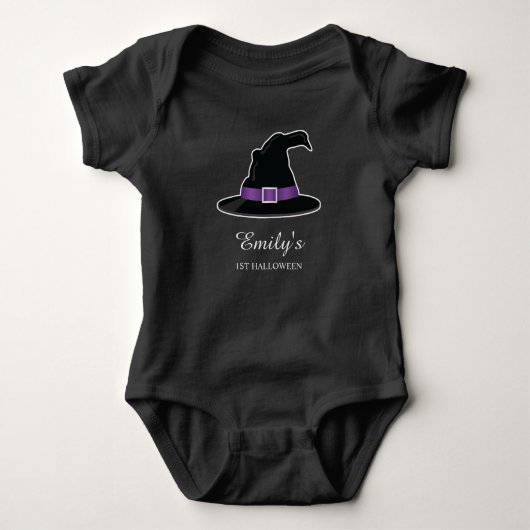 Witch Pet Kind's Eerste Halloween Met Aangepaste N Romper (Voorkant)