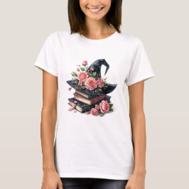 Witch Pet met Pink Roses boekenplank T-shirt