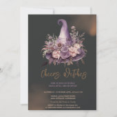 Witch Pet Moon Dark Halloween Party Invitation Kaart (Voorkant)