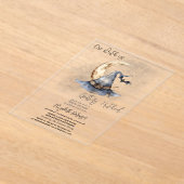 Witch Pet Moon Halloween Dark Vrijgezellenfeest Acryl Uitnodigingen (Laagn)