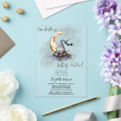 Witch Pet Moon Halloween Dark Vrijgezellenfeest Acryl Uitnodigingen (Insitu (Huwelijk))