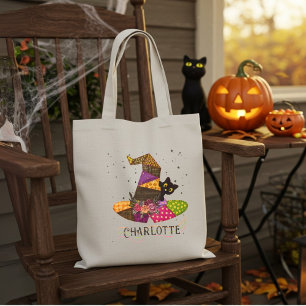 Witch Pet Patch Quilt Halloween Naam Tote Bag