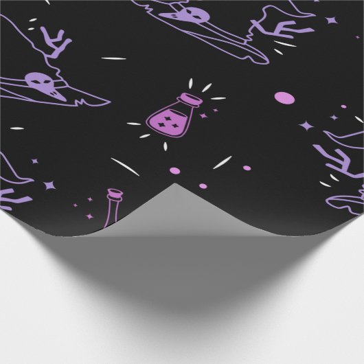 Witch Pet & Potion Wrapping Paper Cadeaupapier (Hoek)