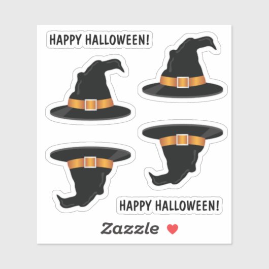 Witch Pet Sinaasappel Witch's Pet Happy Halloween  Sticker (Vel)