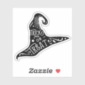 Witch Pet Trick or treat Black Halloween Sticker (Vel)