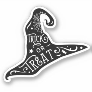Witch Pet Trick or treat Black Halloween Sticker