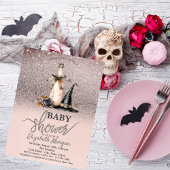 Witch Pet Wine Roos Glitter Bokeh Baby shower Kaart