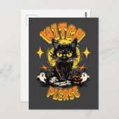 Witch Please Black Cat Halloween Briefkaart (Voorkant / Achterkant)