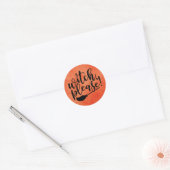Witch Please Funny Halloween Ronde Sticker (Envelop)