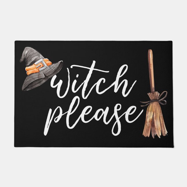 Witch Please Halloween Black Deurmat (Voorkant)
