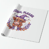 Witch Please Highland Cow Halloween Cadeaupapier (Uitgerold)