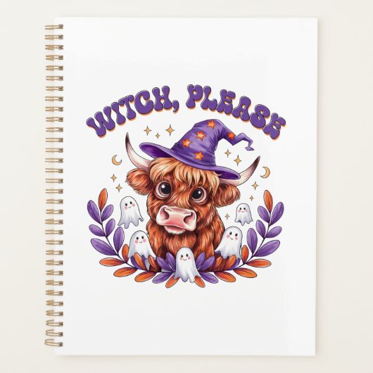 Witch Please Highland Cow Halloween Planner (Voorkant)
