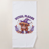Witch Please Highland Cow Halloween Strandlaken (Voorkant)
