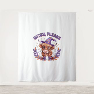 Witch Please Highland Cow Halloween Wandkleed
