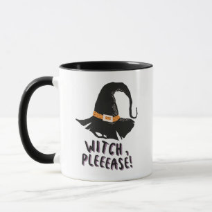 Witch Please Witches Pet Zwart-wit Halloween Mok