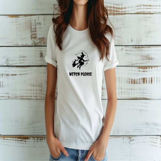 Witch Please zwart-witte vrouwen Halloween T-shirt
