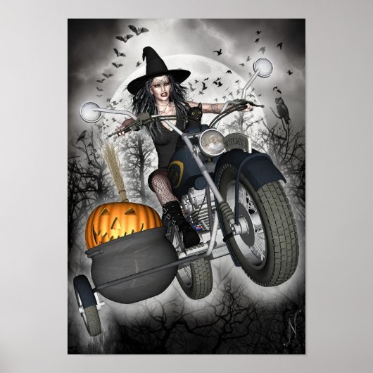 Witch Poster - Biker Witch (Voorkant)