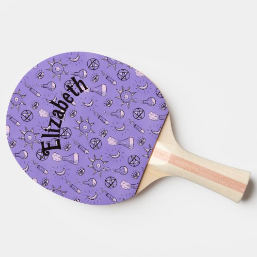 Witch Potions Paars Alchemy Pattern Tafeltennisbatje (Zijkant)