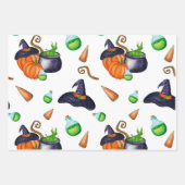 Witch Pumpkin Black Cat Design Perfect Halloween Inpakpapier Vel (Voorkant 3)