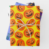 Witch Pumpkin Black Cat Design Perfect Halloween Inpakpapier Vel (In situ)