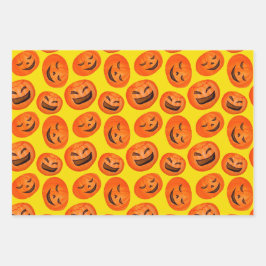 Witch Pumpkin Black Cat Design Perfect Halloween Inpakpapier Vel