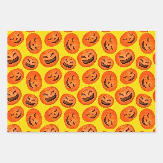 Witch Pumpkin Black Cat Design Perfect Halloween Inpakpapier Vel (Voorkant)
