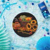 Witch Pumpkin en Sunflower Halloween Papieren Bordje (Feest)