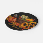 Witch Pumpkin en Sunflower Halloween Papieren Bordje (Gekanteld)