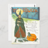 Witch Pumpkin-Man in de muis Briefkaart (Voorkant / Achterkant)