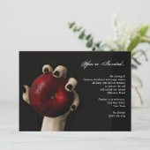 Witch Red Apple Halloween Party Kaart (Staand voorkant)