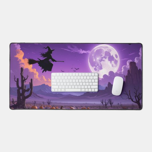Witch Ride Under the Blood Moon Desk Mat (Keyboard & Muis)