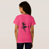Witch Riding Broom Halloween T-shirt (Achterkant volledig)