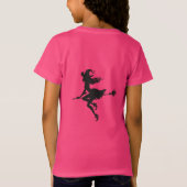 Witch Riding Broom Halloween T-shirt (Achterkant)