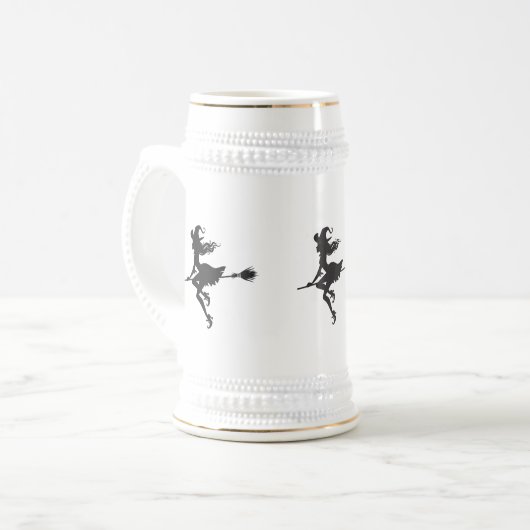 Witch Riding Broom Halloween Thunder_Cove Bierpul (Voorkant links)