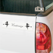 Witch Riding Broom Halloween Thunder_Cove Bumpersticker (Op Truck)