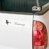 Witch Riding Broom Halloween Thunder_Cove Bumpersticker (Op Truck)