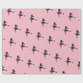 Witch Riding Broom Halloween Thunder_Cove Cadeaupapier (Vlak)