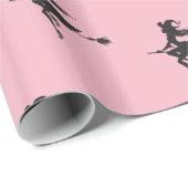 Witch Riding Broom Halloween Thunder_Cove Cadeaupapier (Rol Hoek)