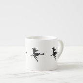 Witch Riding Broom Halloween Thunder_Cove Espresso Kop (Voorkant rechts)