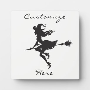 Witch Riding Broom Halloween Thunder_Cove Fotoplaat