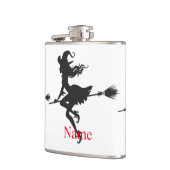 Witch Riding Broom Halloween Thunder_Cove Heupfles (Links)