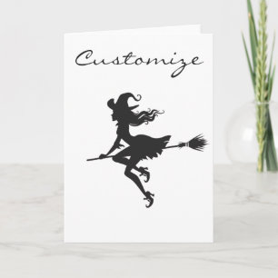 Witch Riding Broom Halloween Thunder_Cove Kaart