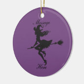Witch Riding Broom Halloween Thunder_Cove Keramisch Ornament (Links)
