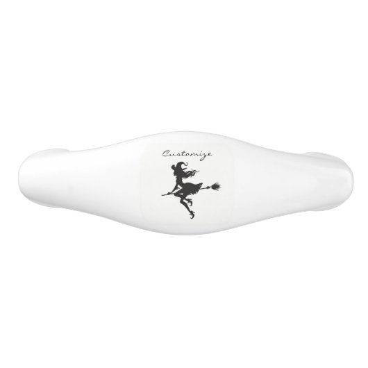 Witch Riding Broom Halloween Thunder_Cove Keramische Ladegreep (Voorkant)