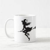 Witch Riding Broom Halloween Thunder_Cove Koffiemok (Links)