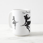 Witch Riding Broom Halloween Thunder_Cove Koffiemok (Voorkant links)