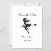 Witch Riding Broom Halloween Thunder_Cove Magnetische Uitnodiging (Voorkant)