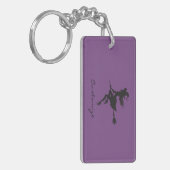 Witch Riding Broom Halloween Thunder_Cove Sleutelhanger (Voorkant Links)