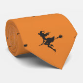 Witch Riding Broom Halloween Thunder_Cove Stropdas (Opgerold)