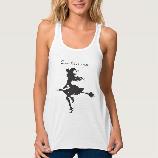 Witch Riding Broom Halloween Thunder_Cove Tanktop (Voorkant)